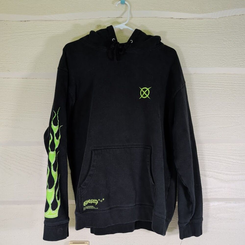 Large 🔥 Rare Kayzo "Doghouse" Flame Hoodie - Stand out at your next set! 🔥